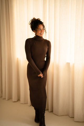bodycon dress voye brown