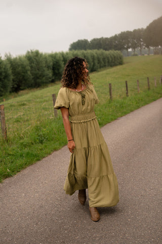 Crete dress long olive
