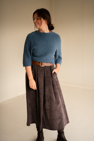 Skirt Fiona rib brown