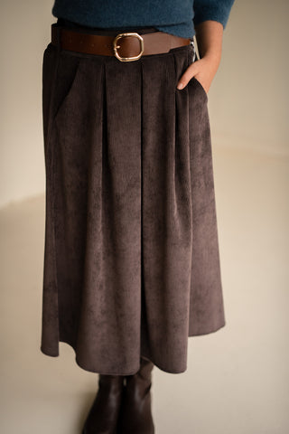 Skirt Fiona rib brown