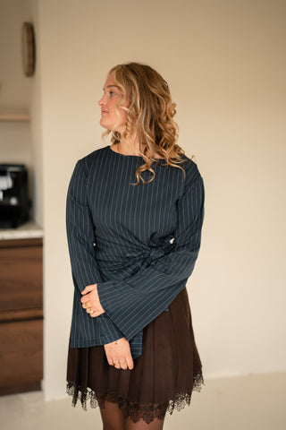 top Zora pinstripe navy
