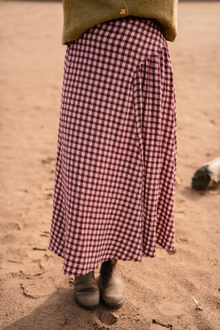 Skirt long bordeaux/old pink Cato