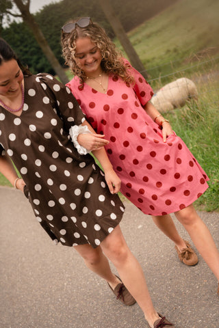 3844-16 azzurro fav dress dot brown – foto 5