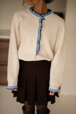 Cardigan Eef creme/blue