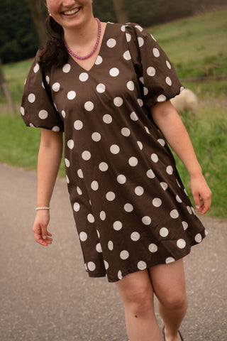 3844-16 azzurro fav dress dot brown – foto 2