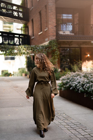 Dress ballon Claudia olive