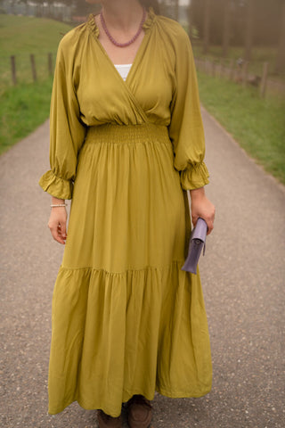 leina dress 3673 azzurro olive – foto 2