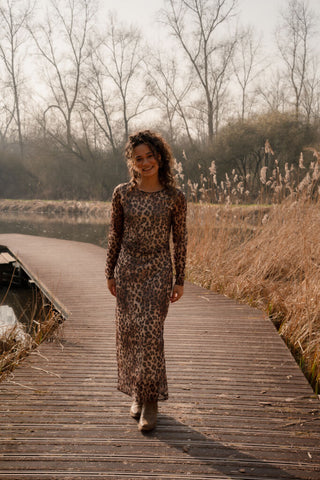 95223 azzurro leopard dress