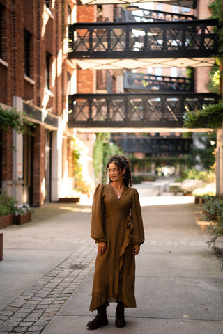 Wrap dress keet olive