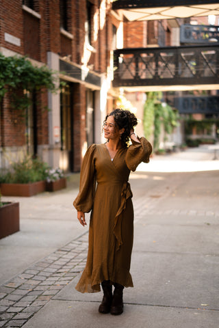 Wrap dress keet olive