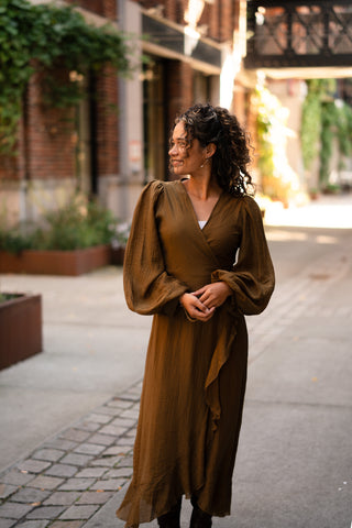 Wrap dress keet olive