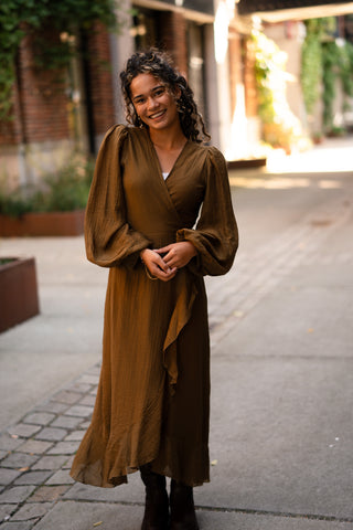Wrap dress keet olive