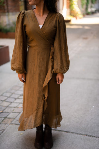 Wrap dress keet olive