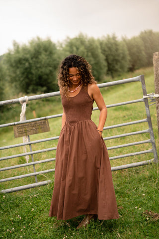 19750 choco dress long lien