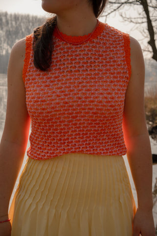 Daphne crochet top 1586 Jasmijn pink/orange