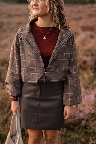 Azzurro coat block Brown Naomi