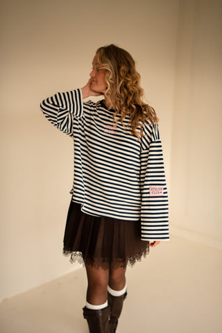 stripe long sleeve atelier club navy