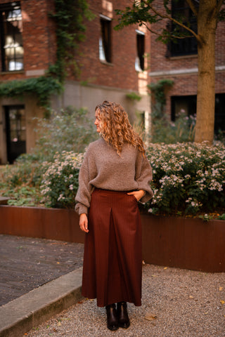 office skirt long bordeaux
