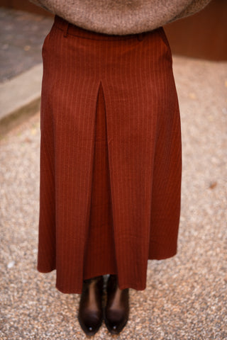 office skirt long bordeaux