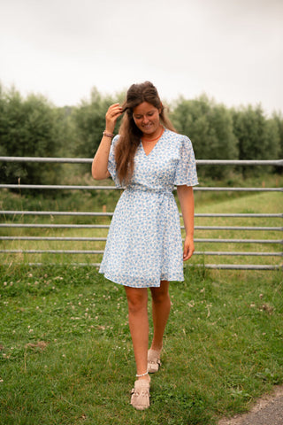 majo 29627 dress bostone blue flower