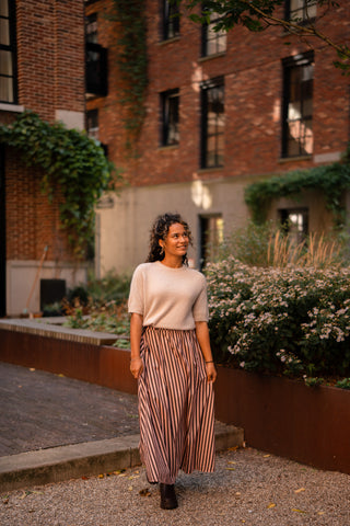 Sophie skirt stripe pink/brown