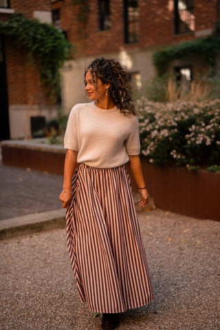 Sophie skirt stripe pink/brown