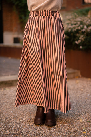 Sophie skirt stripe pink/brown