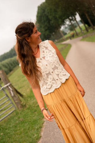 2610 crochet gilet beige