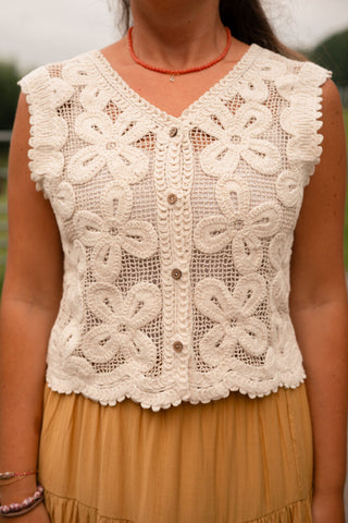 2610 crochet gilet beige – foto 2