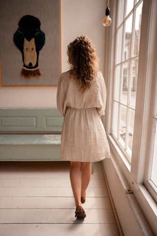 leen dress linnen beige – foto 4