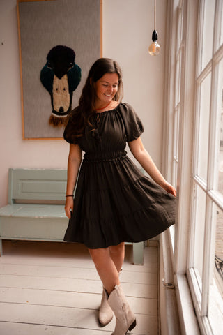 Crete dress short brown