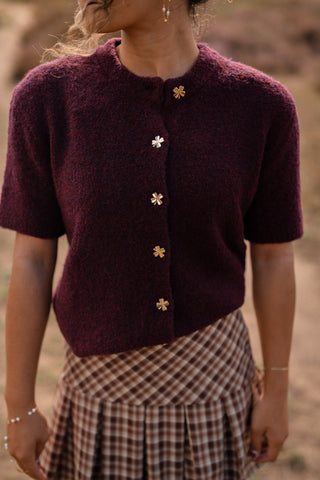 Ydence cardigan Kitty aubergine