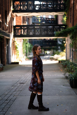 Azzurro brown flower dress
