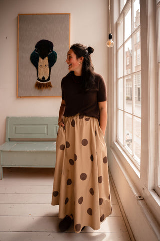 8265-11-4 skirt luminita dot camel – foto 3