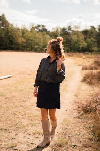 skirt suede navy