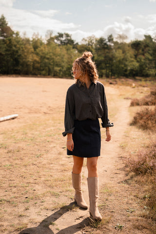 skirt suede navy
