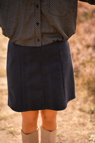 skirt suede navy