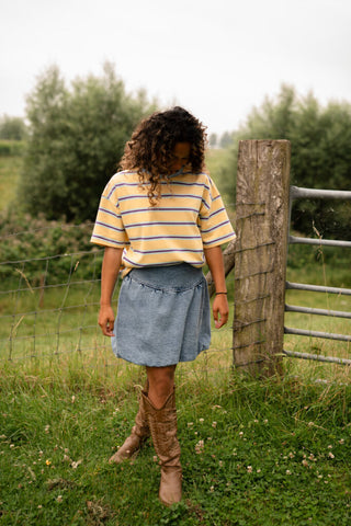 Azzurro t-shirt yellow stripe 9160 new – foto 3