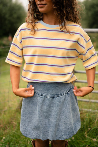 Azzurro t-shirt yellow stripe 9160 new – foto 2