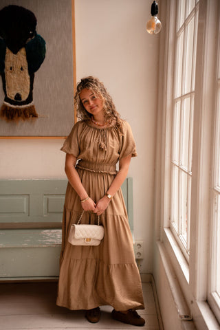 Crete dress long camel