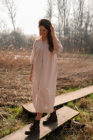 Cal dress bernadette beige/pink 8002