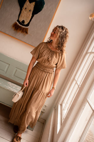 Crete dress long camel – foto 4
