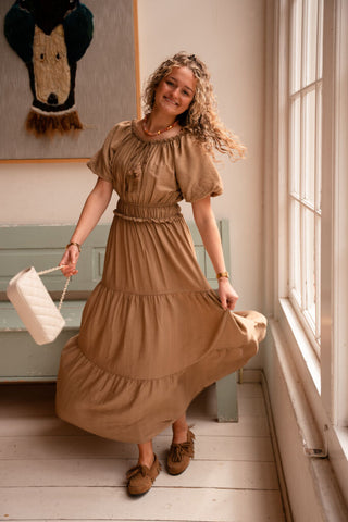 Crete dress long camel – foto 3