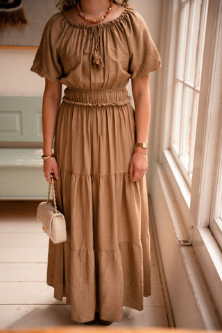 Crete dress long camel – foto 2