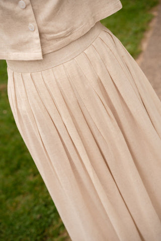 3116 skirt elena wide linnen beige – foto 3
