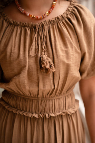 Crete dress short camel – foto 2