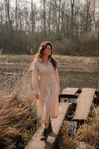 95233 azzurro dress Ineke beige – foto 5