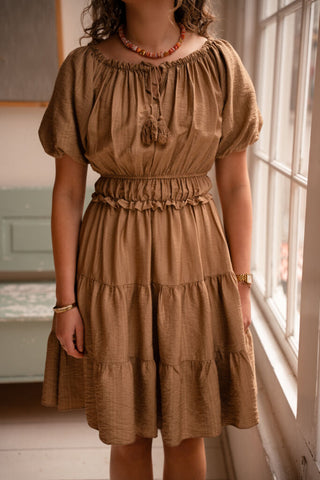 Crete dress short camel – foto 4