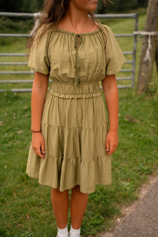 Crete dress short olive