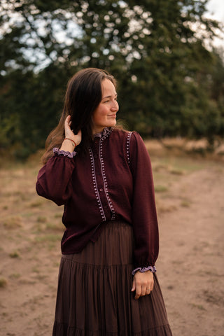 Ydence cardigan blouse Hannah plum